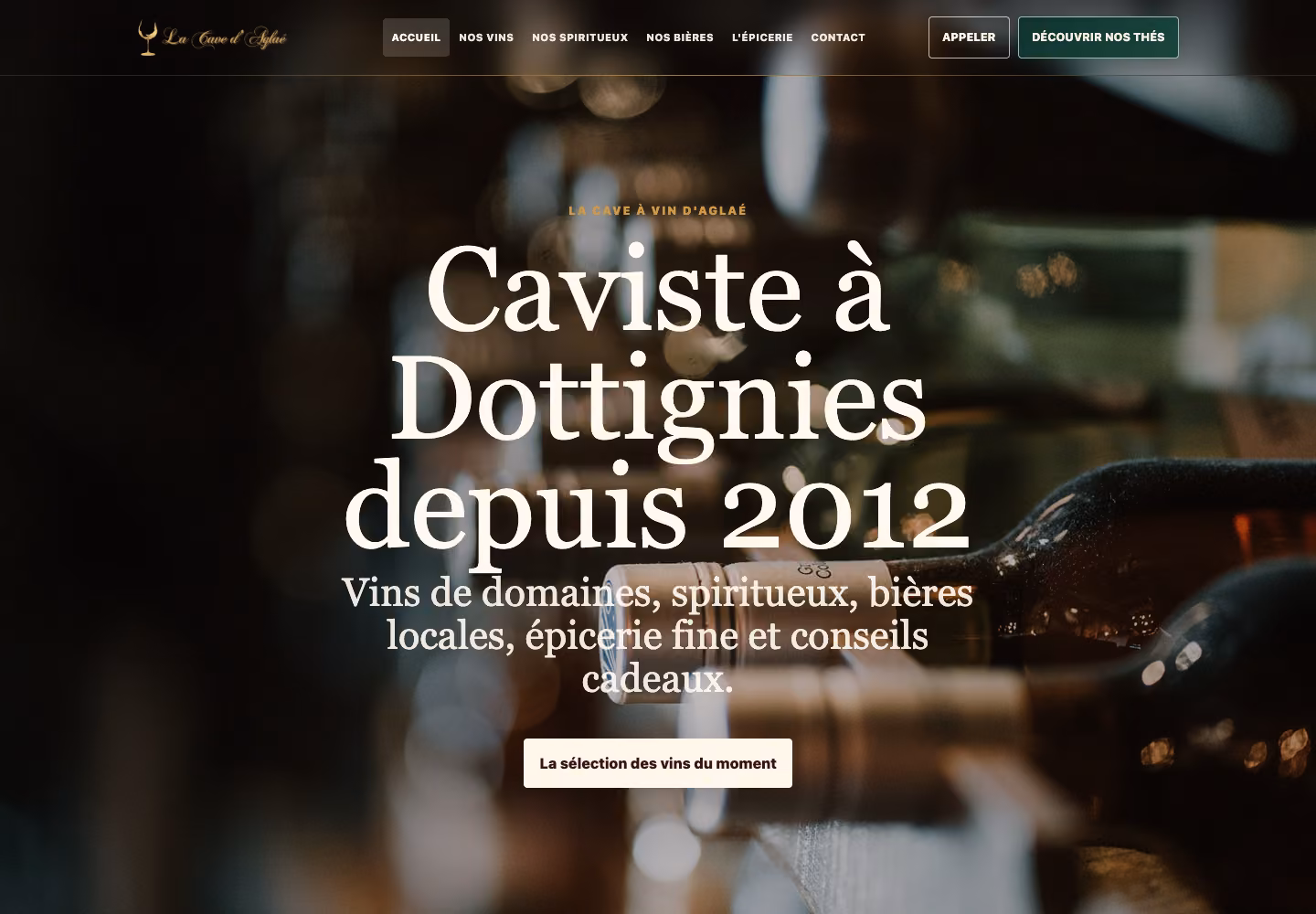 Nouvelle version du site cave-aglae.be réalisée par N WebStudio