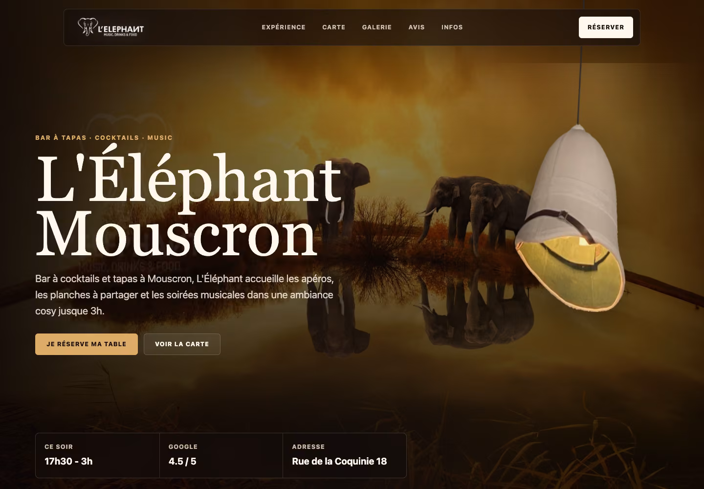 Nouvelle version du site lelephantmouscron.be réalisée par N WebStudio