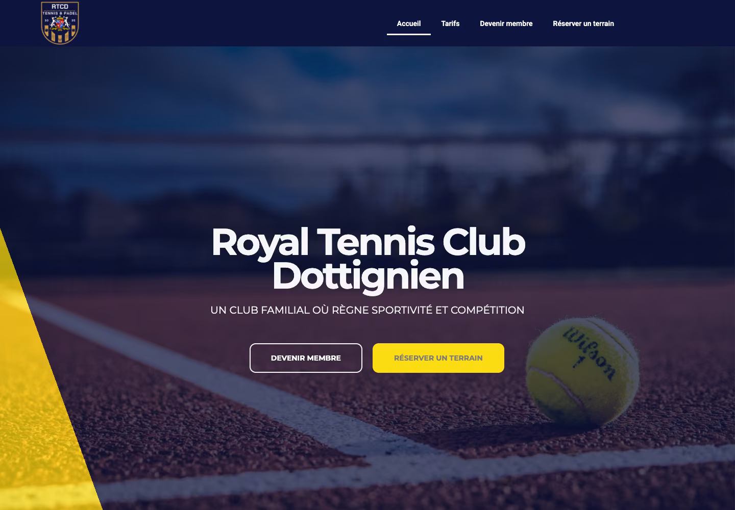 Nouvelle version du site tcdottignien.be réalisée par N WebStudio
